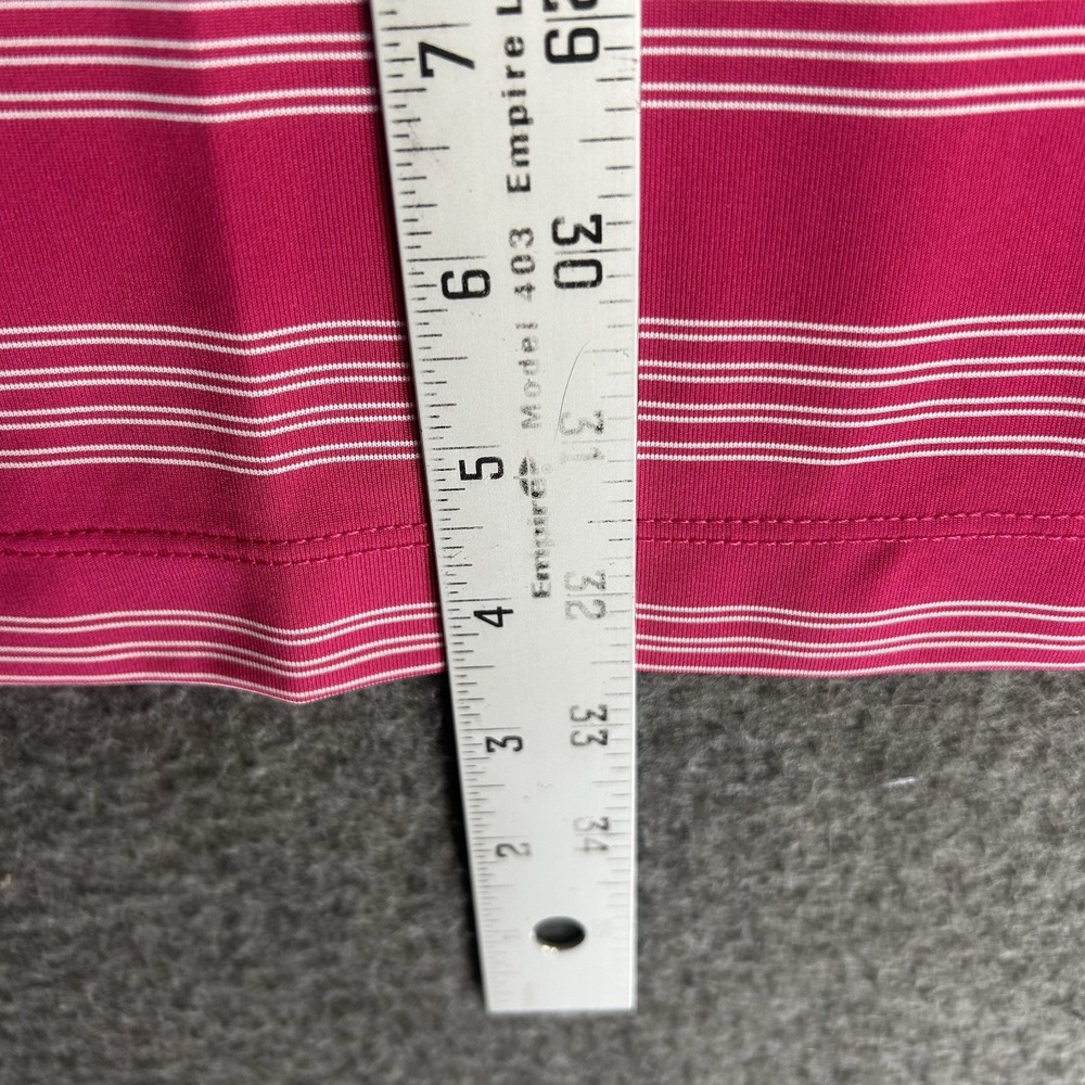 Nike Golf Polo Mens XL Pink stripe Short Sleeve Sea Pines Resort Dri Fit - Picture 6 of 11